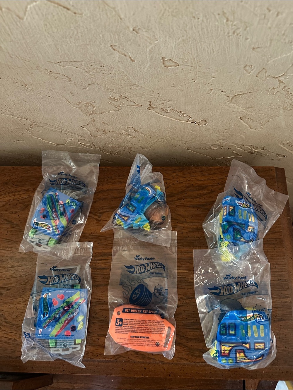 6 Sonic Wacky Pack Fast Foodie Kids Meal Hot Wheel Toys NEW